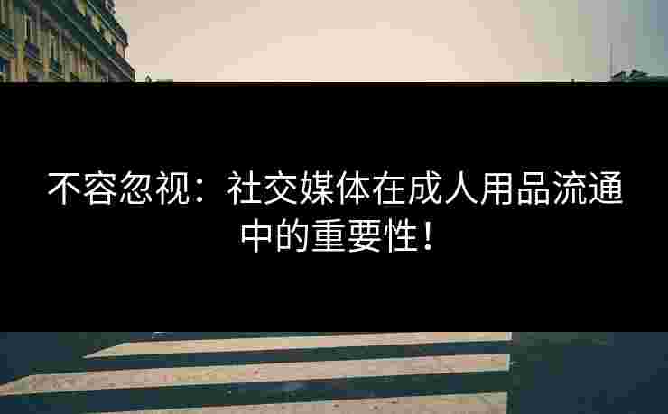 不容忽视：社交媒体在成人用品流通中的重要性！