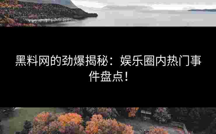 黑料网的劲爆揭秘：娱乐圈内热门事件盘点！