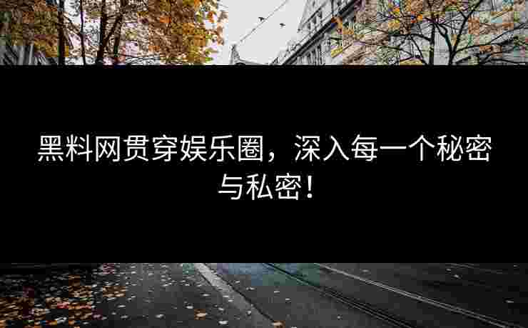 黑料网贯穿娱乐圈，深入每一个秘密与私密！